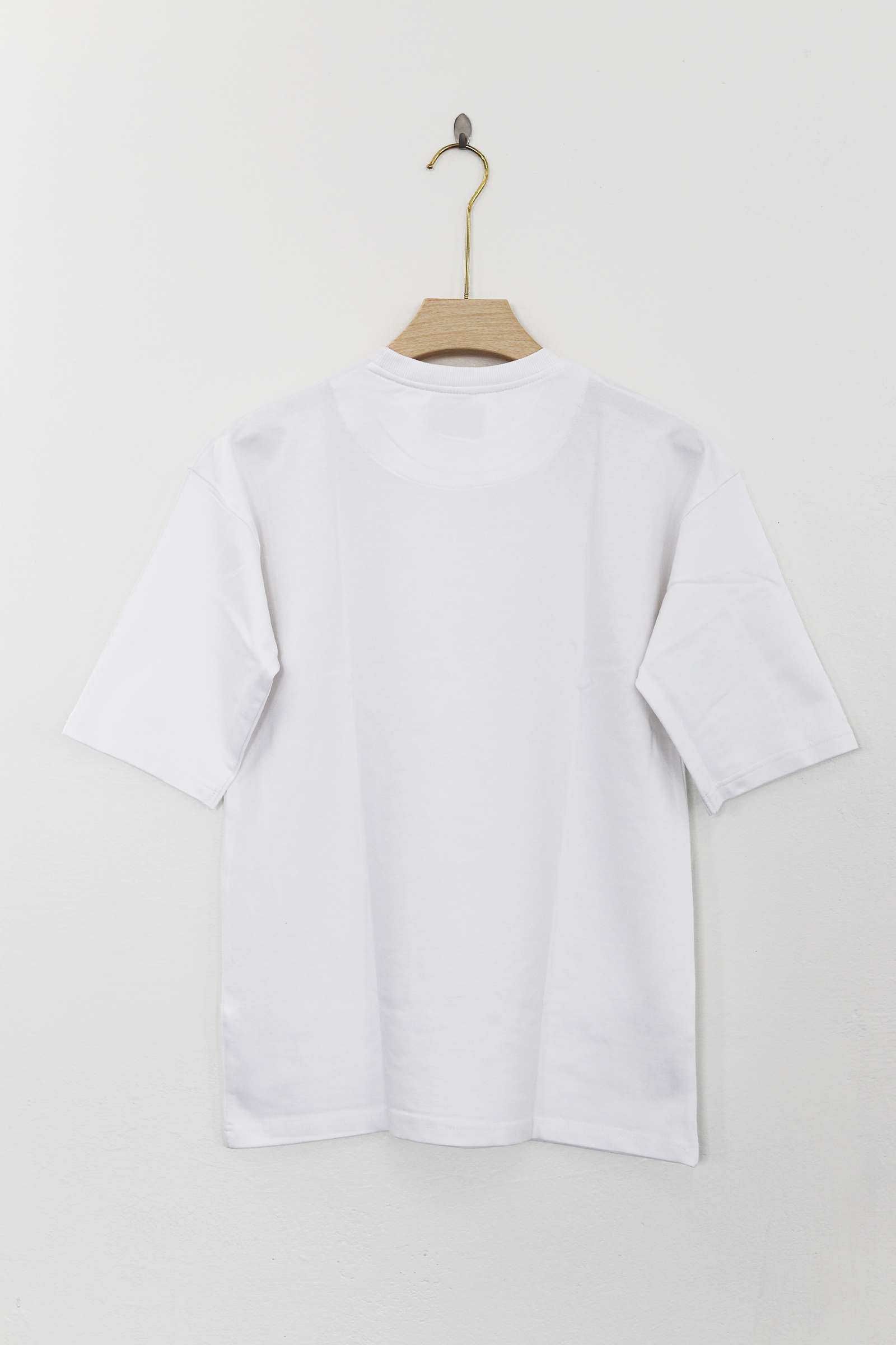 Cotton  Highsleeve Plain T-Shirt(white)